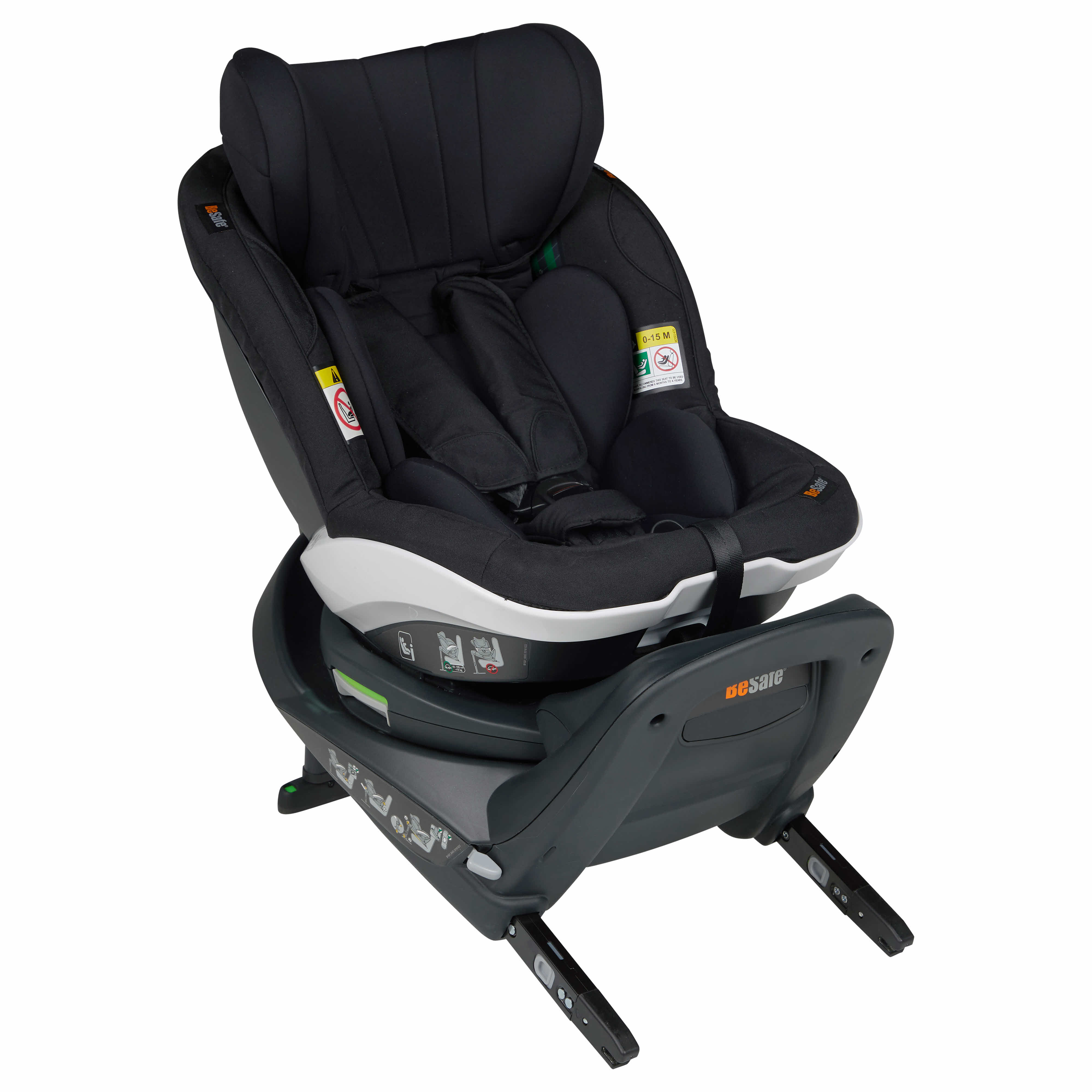 Toddler car seat features the Universal Level Technology and conveniently rotates to the side for easily taking your child in and out of the seat. BeSafe